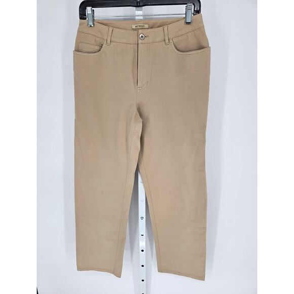 Jones New York Women's Tan Stretch Mid Rise Button Closer Cotton Pant Size 6 - Picture 1 of 4